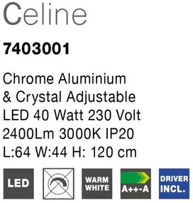 Lustra LED ovala cristal Celine 66x44cm NVL-7403001