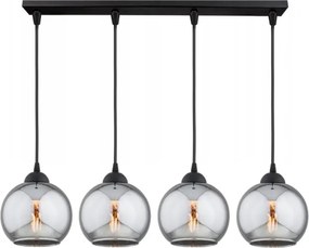 Brilagi - Lustră pe cablu DIOR 4xE27/60W/230V negru/gri fumuriu