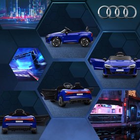 HOMCOM Vehicul electric pentru copii 12 V - telecomandă parentală - efecte sonore, luminoase - Audi RS E-tron GT albastru | Aosom Romania