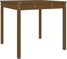 vidaXL Măsuță de grădină, maro miere, 82,5x82,5x76 cm, lemn masiv pin