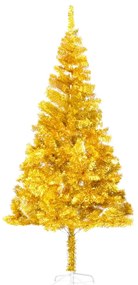 vidaXL Pom de crăciun artificial cu suport, auriu, 180 cm, pet