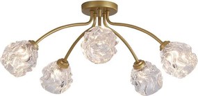 Lustra aplicata 5 becuri metal auriu Astral