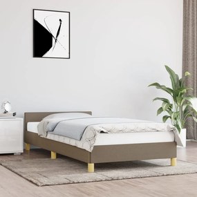 347371 vidaXL Cadru de pat cu tăblie, gri taupe, 80x200 cm, textil