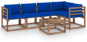 3067462 vidaXL Set mobilier de grădină cu perne, 6 piese, lemn pin tratat