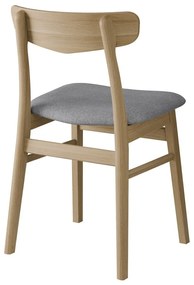 Scaun tapițat din lemn de stejar Findahl by Hammel Mosbol, natural-gri