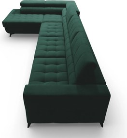 Colțar extensibil Nardo Maxi pe stânga - catifea verde Bluvel 78