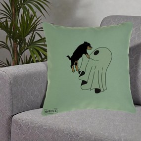Perna Decorativa Caine Rottweiler Fantoma Halloween, 40x40 cm, Verde, Husa Detasabila, Perna Inclusa, BEKZ®