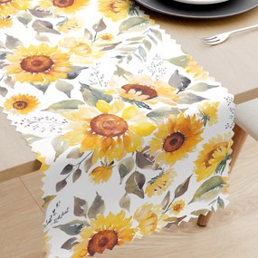 Goldea napron de masă teflonat -  flori de floarea-soarelui 50x160 cm