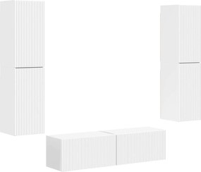 vidaXL Set comodă TV 6 pcs Alb Lemn compozit