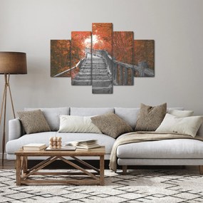 Tablou - Scări în natură, portocaliu (150x105 cm)