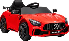 AIYAPLAY Mașină electrică pentru copii Mercedes-AMG GTR, 2 motoare, telecomandă, 3-5 km/h, roșu, 3-6 ani | Aosom Romania