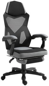 Vinsetto Scaun de Birou Ergonomic Reclinabil cu Suport Picioare Retractabil, Gri | Aosom Romania
