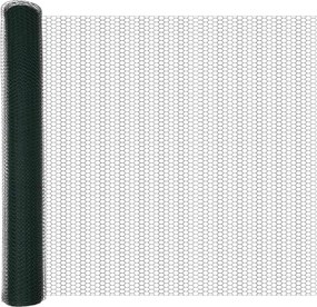 vidaXL Gard hexagonal Verde 1,2 x 10 m PVC