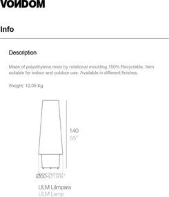 CORP DE ILUMINAT LED DECORATIV ULM LAMP VONDOM