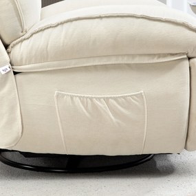 HOMCOM Scaun de relaxare, reglabil, 104x100x102cm / 164x76cm, Alb cremos | Aosom Romania