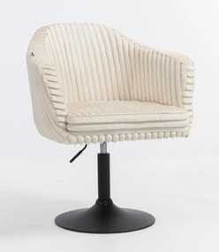 HR832N Scaun Cappuccino Teddy Cord cu Bază Neagră