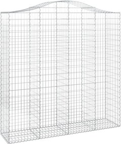vidaXL Coș gabion arcuit 200x50x200/220 cm fier galvanizat
