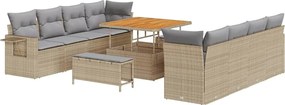 vidaXL Set de canapele pentru grădină 11 pcs Beige și gri deschis