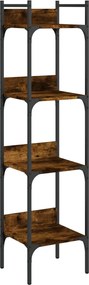 vidaXL Bibliotecă 4 niveluri, stejar fumuriu, 35x30x138,5 cm