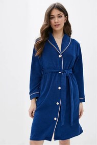 Halat pentru femei cu nasturi NICOLE M Albastru închis / Navy