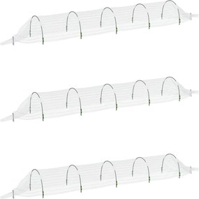 vidaXL Tuneluri din plasă, 3 buc., 1,5x5 m, fibră de sticlă și PP