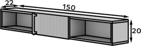 Raft cu dulap RAFTT 150 cm, neagra