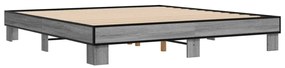 3280230 vidaXL Cadru de pat, gri sonoma, 160x200 cm, lemn prelucrat și metal