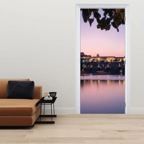 Fototapet pentru ușă - Castelul Praga și Vltava (95x205cm)