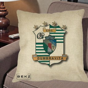 Perna Personalizata CSC Dumbravita Fotbal, 40x40 cm, Crem, Husa Detasabila, Perna Inclusa, BEKZ®