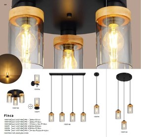 Aplica de perete design modern FINCA negru mat, maro inchis