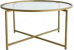 Masuta cafea Sun S404, auriu, sticla/metal, 83x83x40 cm
