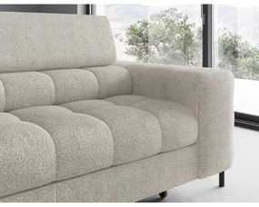 Colțar crem extensibil/cu spațiu de depozitare cu tapițerie din țesătură bouclé (cu colț pe partea stângă/în formă de ”L”) Ferucce – ELTAP