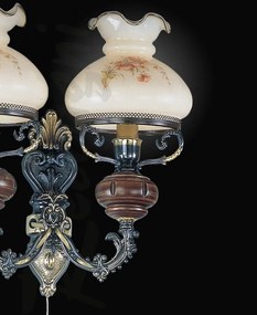 Aplica de perete design italian din alama cu lemn 624