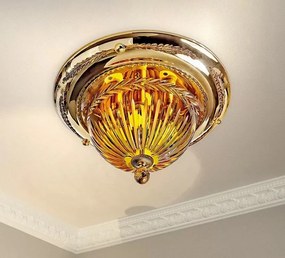 Plafoniera clasica LUX realizata manual Amber 48cm