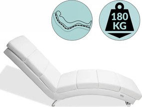 Șezlong LONDON, 186×55×89cm, alb Casaria