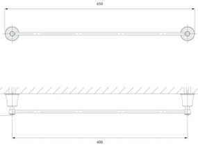 Suport de perete pentru prosoape OMNIRES AL53216CR ART LINE 65 cm crom lucios