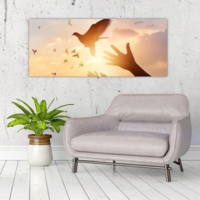 Tablou - Porumbițo, zboară! (120x50 cm)