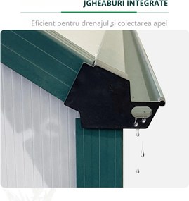 Outsunny Sera pentru plante din aluminiu kit sera de gradina walk-in din policarbonat cu ventilatie, Verde | Aosom Romania