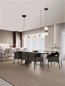 Pendul LED decorativ ceramic Gri, Alb, PALLINA
