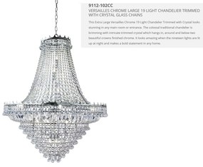 Lustra XXL cristal casa scarii design LUX Versailles 19L 9112-102CC SRT