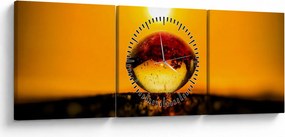Tablou - Picături din sticlă (cu ceas) (90x30 cm)