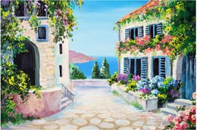 Tablou - Alee grecească, pictură în ulei (90x60 cm)