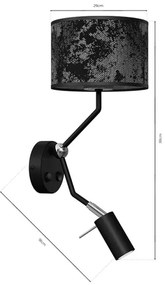 Lampă de perete SATINO 1xE27/40W/230V + 1xGU10/MR11/7W negru/gri