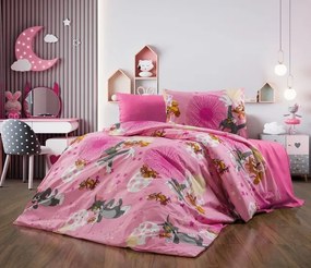 Lenjerie de pat Tom si Jerry roz /160x200 cm dimensiune standard