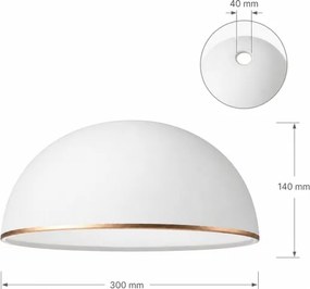 Pahar de schimb pentru lustră RETRO, ANTICO E27 Ø 30 cm alb/bronzat