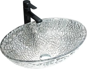 Mexen Goa lavoar de sticlă pe blat, 50 x 36 cm, transparent - 24085000