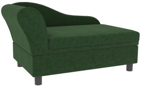 PawHut Canapea câini pisici pe picioare cu depozitare stil modern perne de șezut detașabile 76 x 45 x 43 cm verde | Aosom Romania