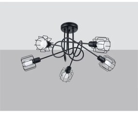 Lustră pe tijă BELUCI 5xE14/40W/230V neagră Sollux SL.1119