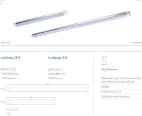 Plafoniera LED mobila/ perete/tavan Vulcan 2ft