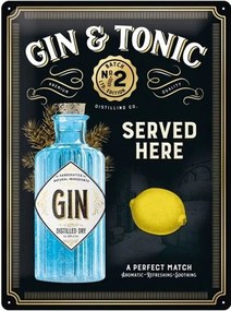 Placă metalică Gin & Tonic